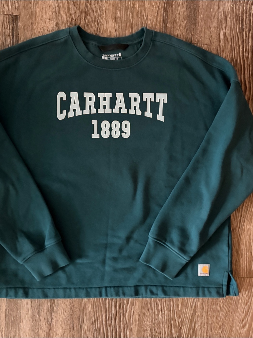 Carhartt Womens Forest Green Logo Crewneck Sweatshirt Large